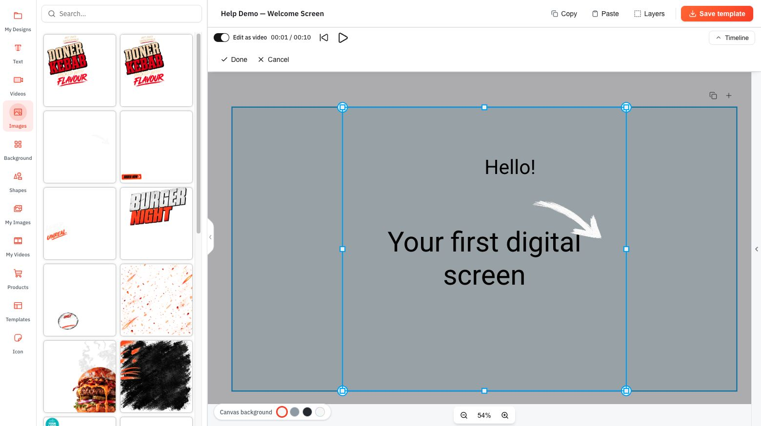 Crop mode replaces the usual toolbar with Done and Cancel.